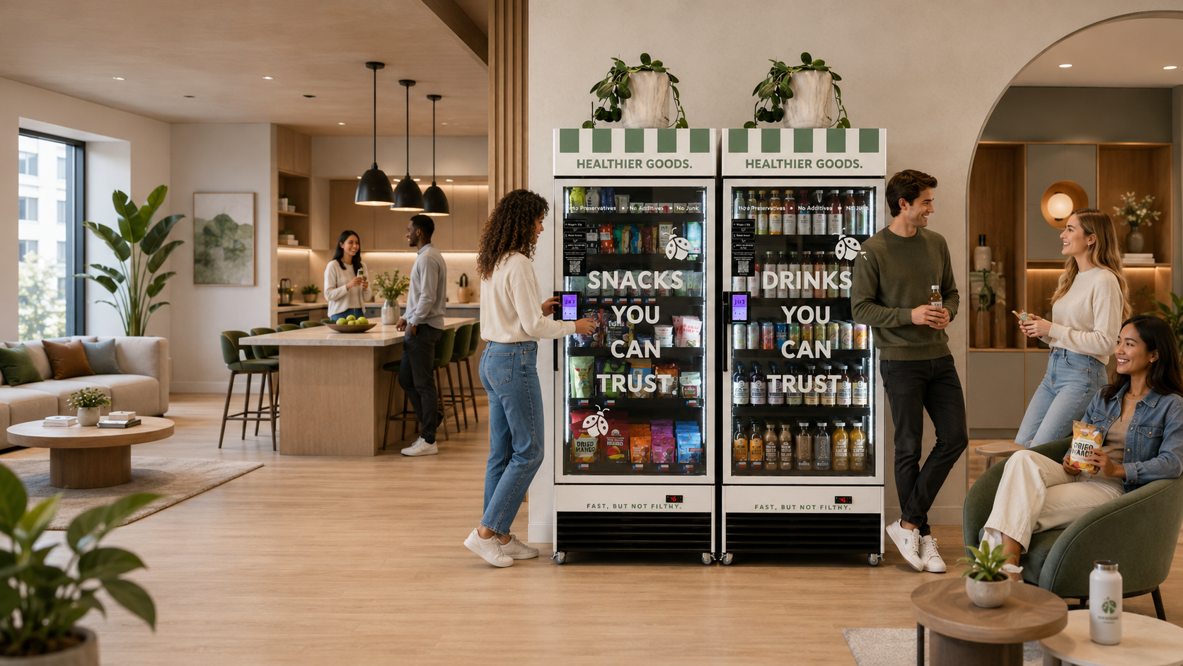 Healthier Goods vending machine in a modern office